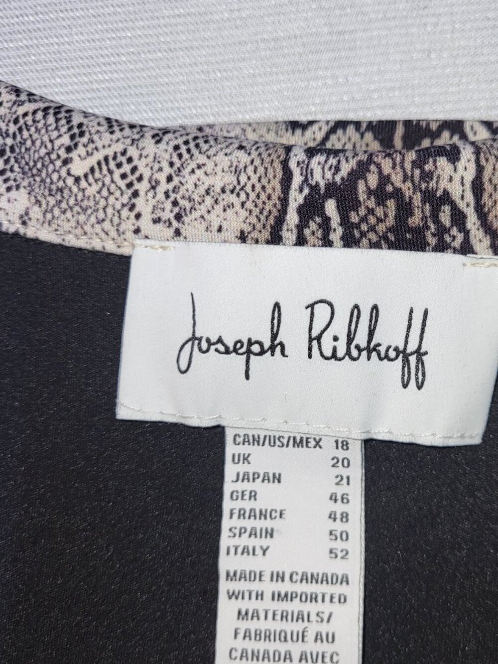 Joseph Ribkoff Snakeskin Print Open Front Long Duster Blazer Jacket Size 18 - Picture 3 of 11
